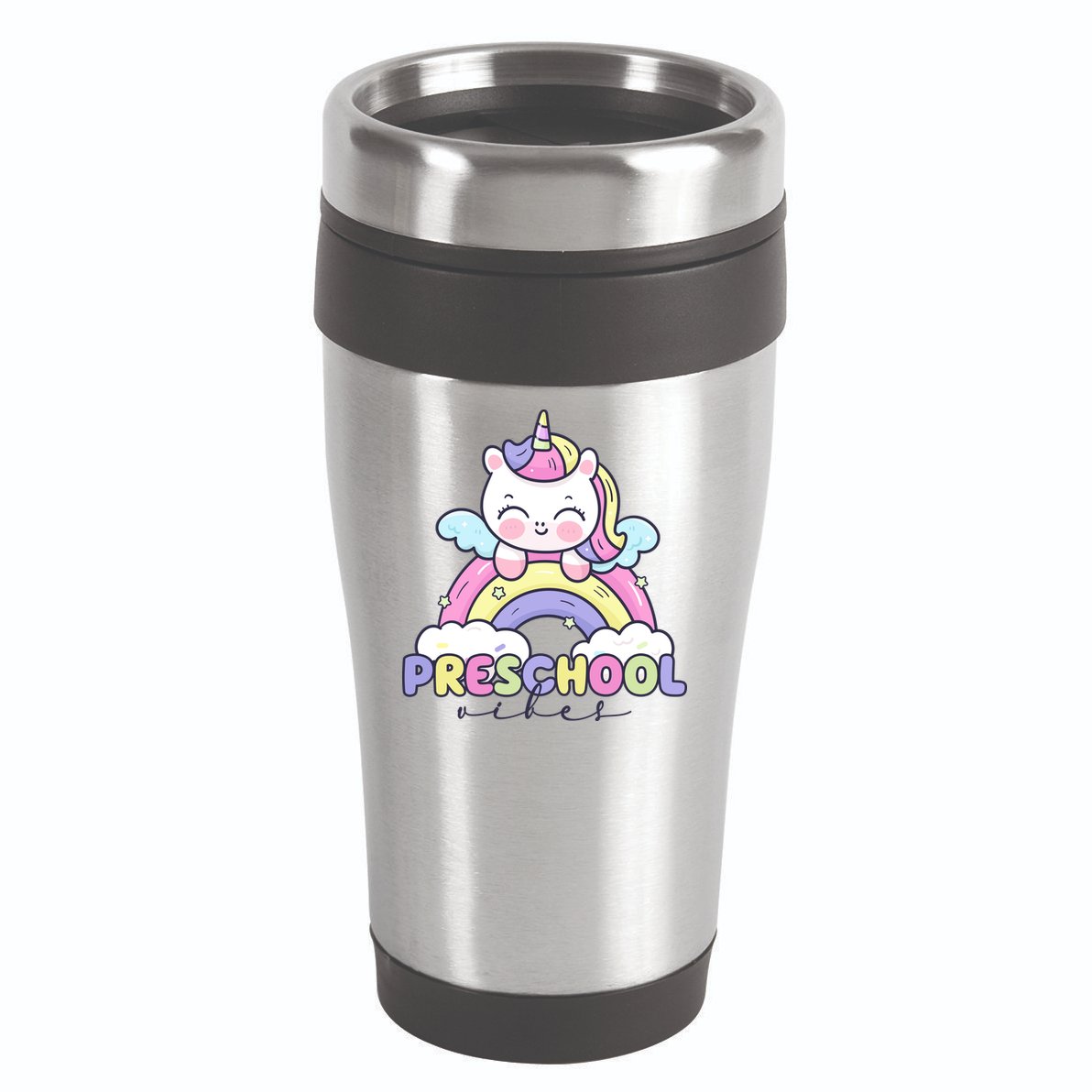 Preschool Vibes Cute Unicorn Pre School 16oz Travel Tumbler
