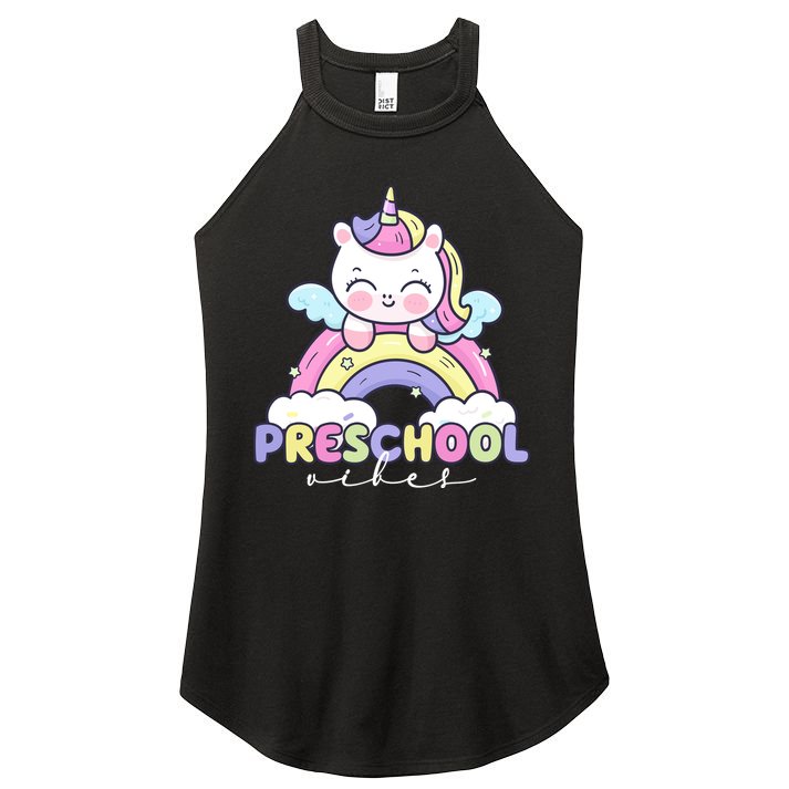 Preschool Vibes Cute Unicorn Pre School Women's Perfect Tri Rocker Tank