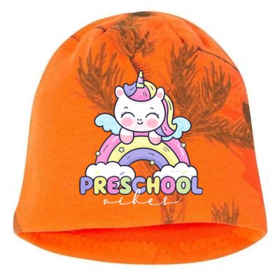 Preschool Vibes Cute Unicorn Pre School Kati - Camo Knit Beanie