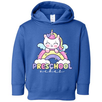 Preschool Vibes Cute Unicorn Pre School Toddler Hoodie