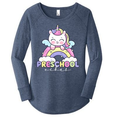 Preschool Vibes Cute Unicorn Pre School Women's Perfect Tri Tunic Long Sleeve Shirt