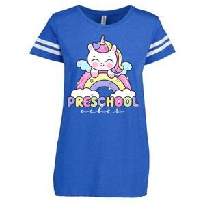 Preschool Vibes Cute Unicorn Pre School Enza Ladies Jersey Football T-Shirt