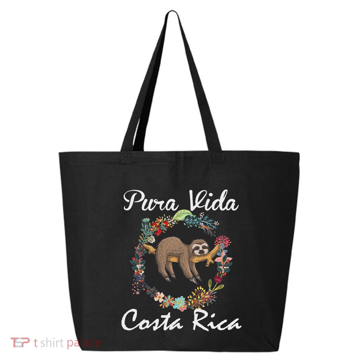 Pura Vida Costa Rica Floral Cute Sleepy Sloth Funny Gift 25L Jumbo Tote