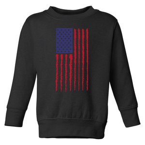 Proudly Vertical Creative American Flag Toddler Sweatshirt