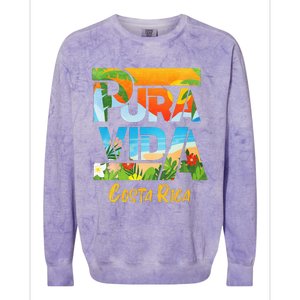 Pura Vida Costa Rica Souvenir Cool Central America Travel Colorblast Crewneck Sweatshirt