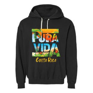 Pura Vida Costa Rica Souvenir Cool Central America Travel Garment-Dyed Fleece Hoodie