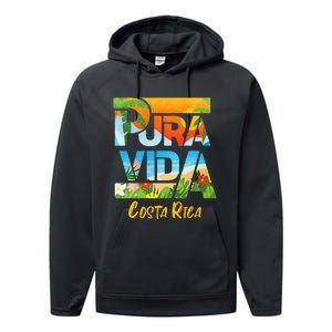 Pura Vida Costa Rica Souvenir Cool Central America Travel Performance Fleece Hoodie