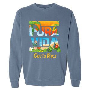 Pura Vida Costa Rica Souvenir Cool Central America Travel Garment-Dyed Sweatshirt