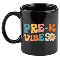 Preschool Vibes Cute Retro Back to School 11oz C Handle Ceramic Mug