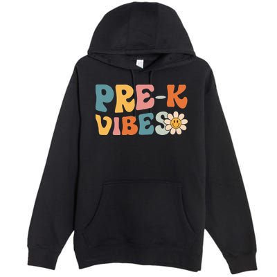 Preschool Vibes Cute Retro Back to School Premium Pullover Hoodie