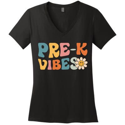 Preschool Vibes Cute Retro Back to School Women's V-Neck T-Shirt