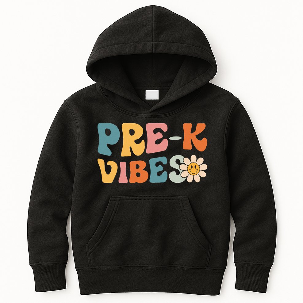 Preschool Vibes Cute Retro Back to School Kids Hoodie