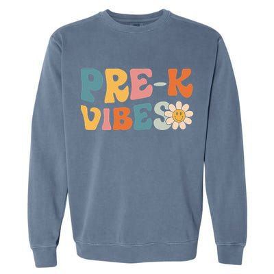 Preschool Vibes Cute Retro Back to School Garment-Dyed Sweatshirt