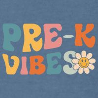 Preschool Vibes Cute Retro Back to School Garment-Dyed Sweatshirt