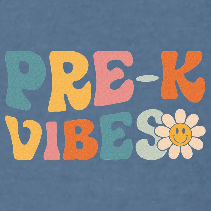 Preschool Vibes Cute Retro Back to School Garment-Dyed Sweatshirt