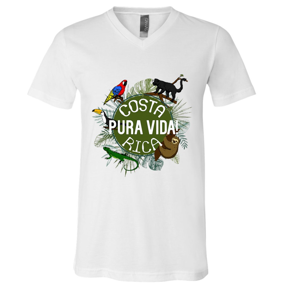 Pura Vida Costa Rica ! Party Animals! V-Neck T-Shirt
