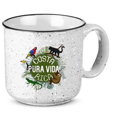 Pura Vida Costa Rica ! Party Animals! 15oz Campfire Ceramic Mug