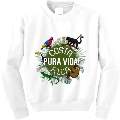 Pura Vida Costa Rica ! Party Animals! Kids Sweatshirt
