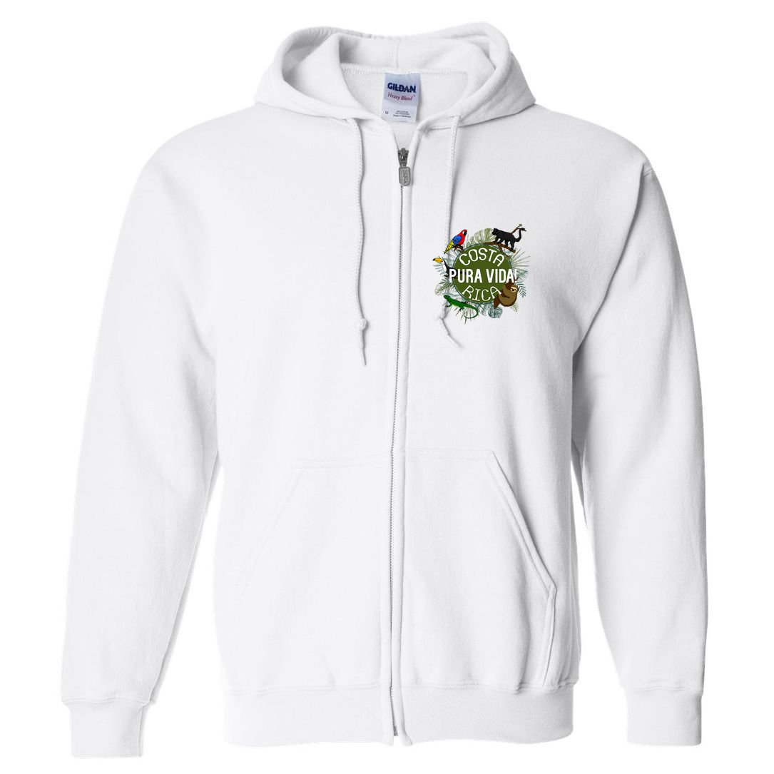 Pura Vida Costa Rica ! Party Animals! Full Zip Hoodie