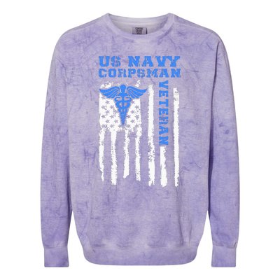 Proud Veteran Corpsman Colorblast Crewneck Sweatshirt