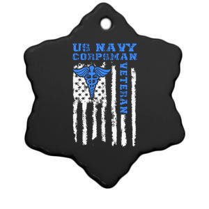 Proud Veteran Corpsman Ceramic Star Ornament