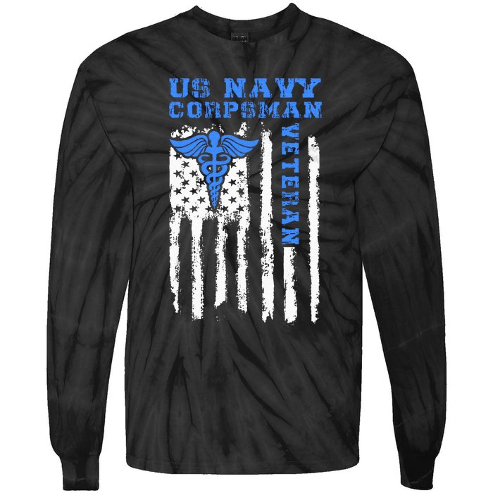 Proud Veteran Corpsman Tie-Dye Long Sleeve Shirt