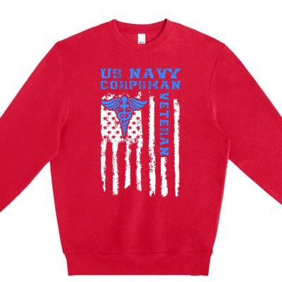 Proud Veteran Corpsman Premium Crewneck Sweatshirt