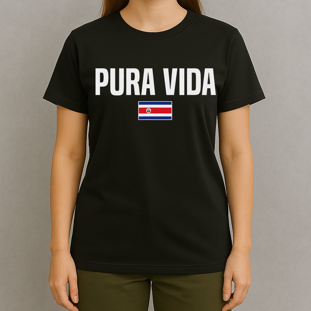 Pura Vida Costa Rican Slang Costa Rica Flag T-Shirt