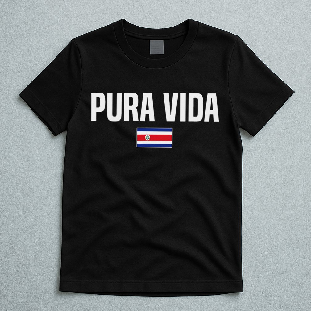 Pura Vida Costa Rican Slang Costa Rica Flag T-Shirt
