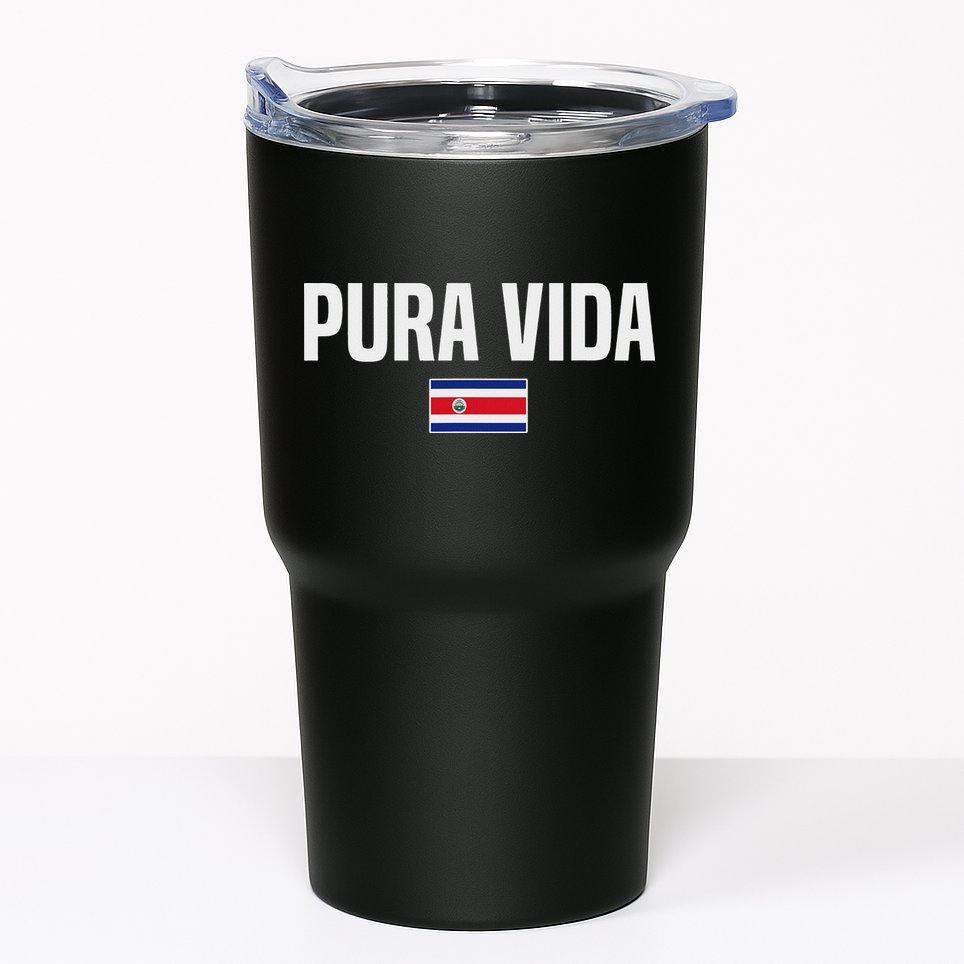 Pura Vida Costa Rican Slang Costa Rica Flag Tumbler