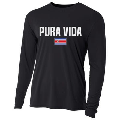 Pura Vida Costa Rican Slang Costa Rica Flag Cooling Performance Long Sleeve Crew