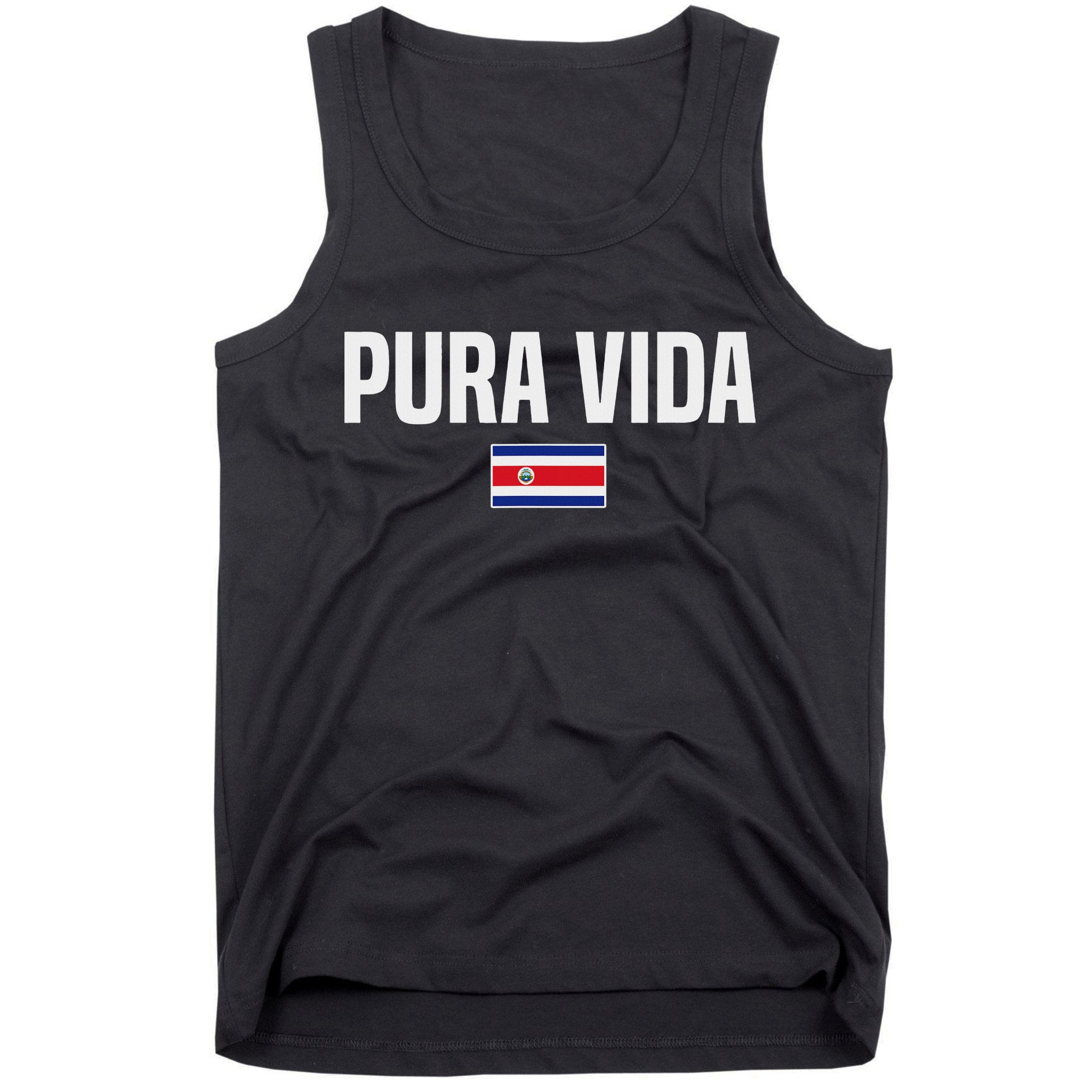 Pura Vida Costa Rican Slang Costa Rica Flag Tank Top