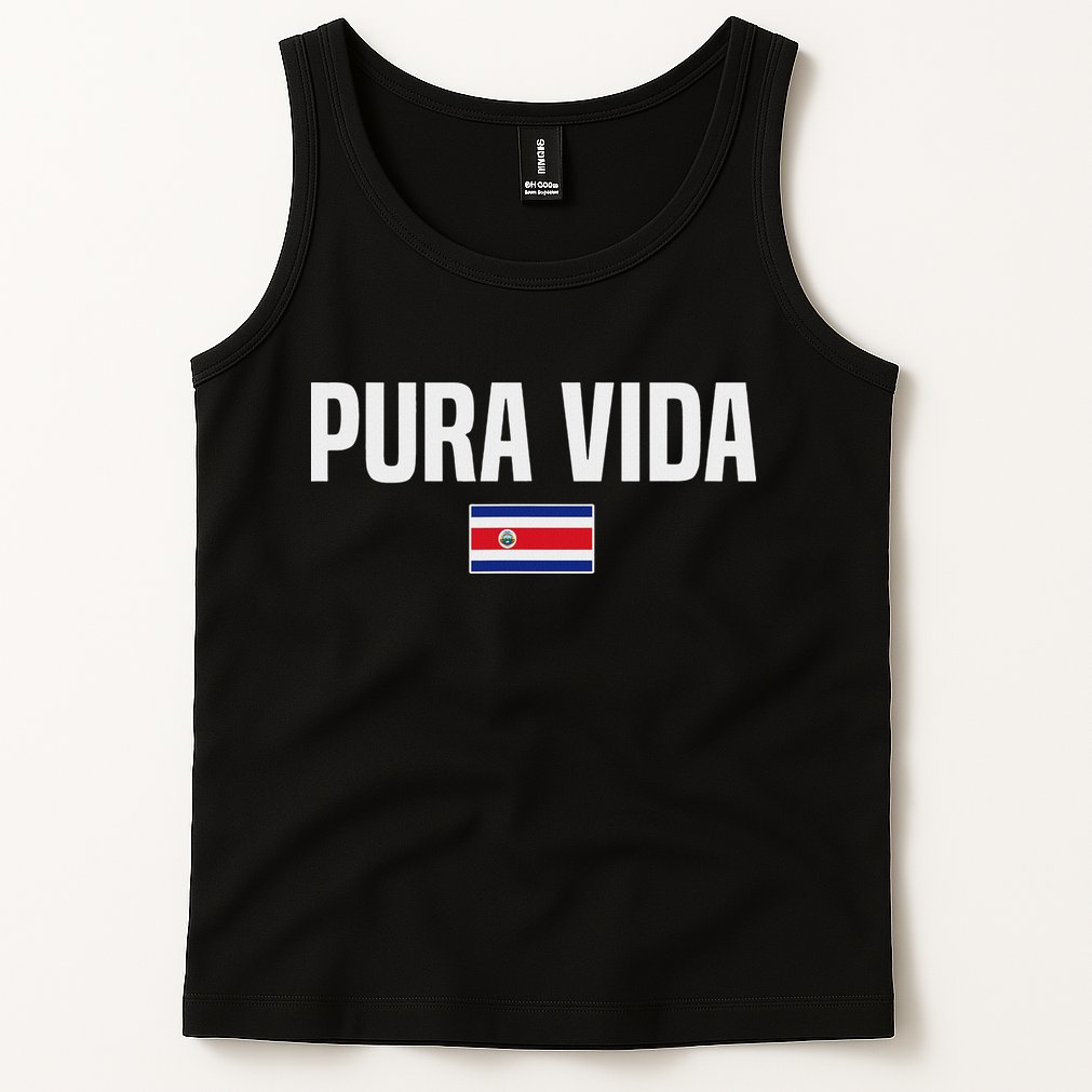 Pura Vida Costa Rican Slang Costa Rica Flag Tank Top