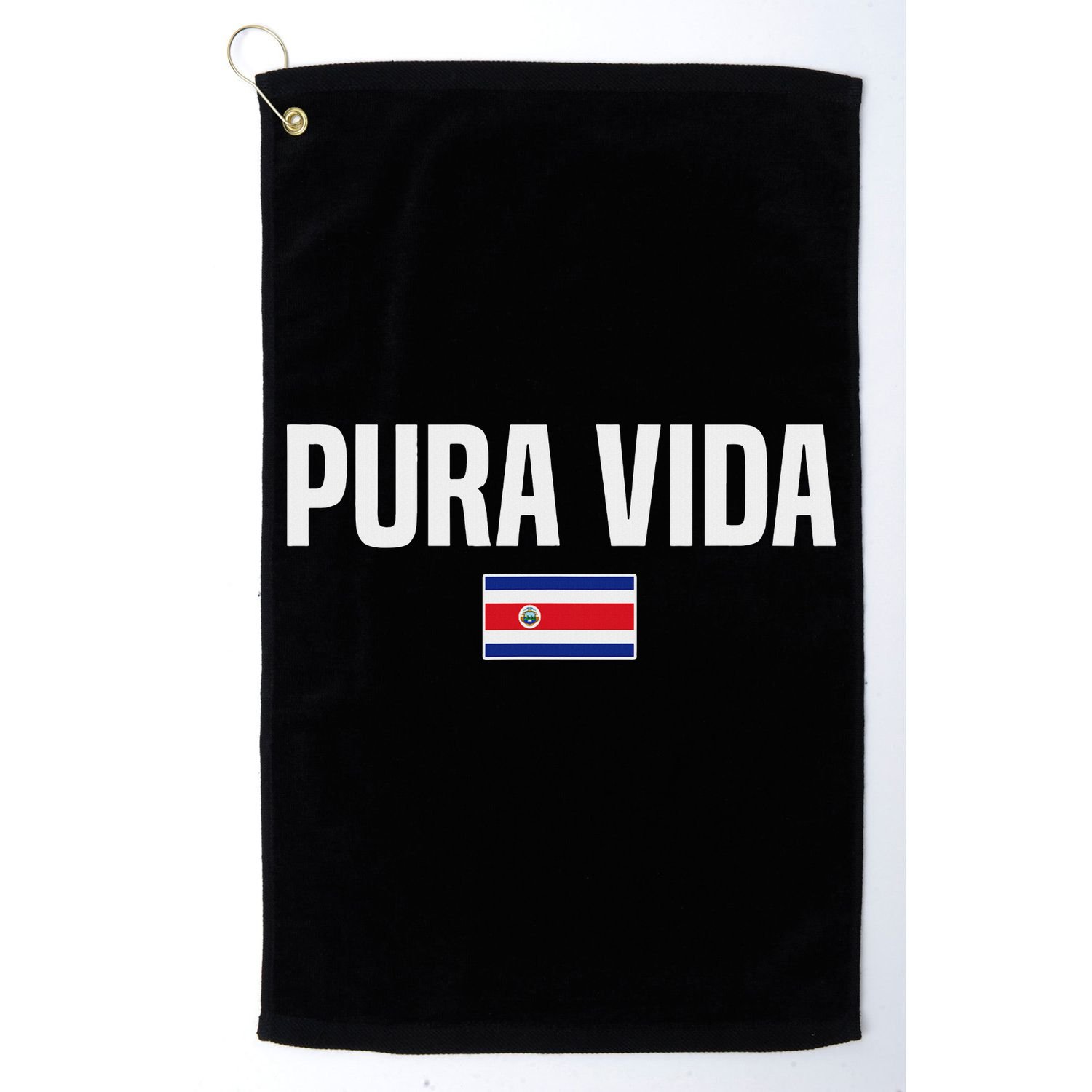 Pura Vida Costa Rican Slang Costa Rica Flag Golf Towel