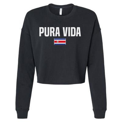 Pura Vida Costa Rican Slang Costa Rica Flag Cropped Pullover Crew