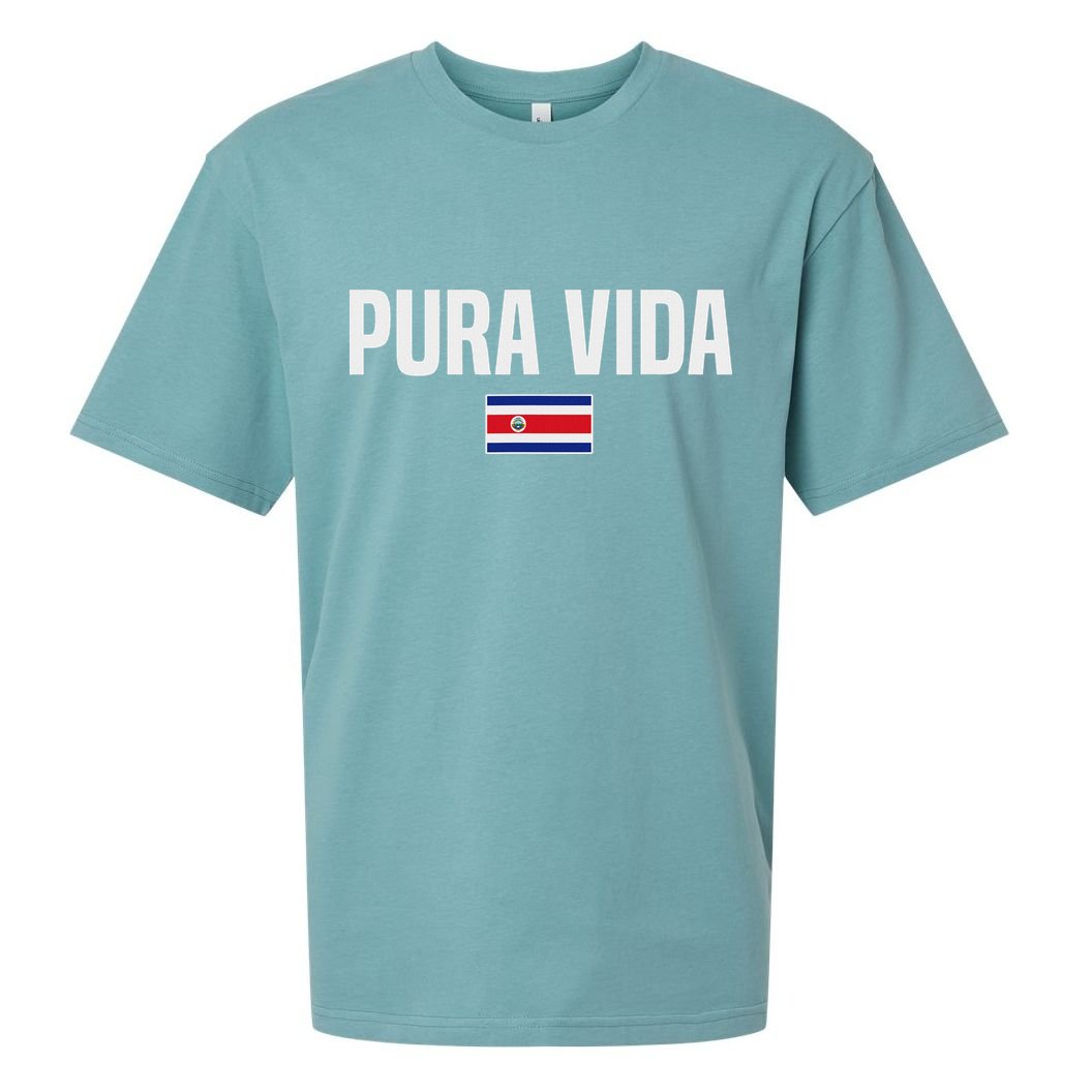 Pura Vida Costa Rican Slang Costa Rica Flag Sueded Cloud Jersey T-Shirt