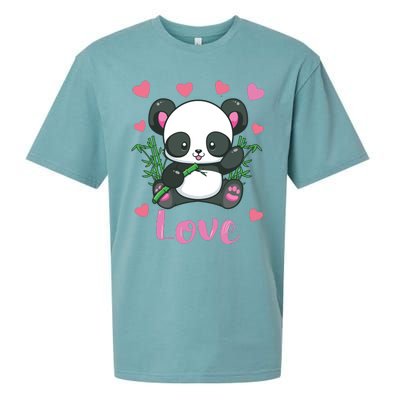 Panda Valentines Day Shirts Hearts Love Women Sueded Cloud Jersey T-Shirt