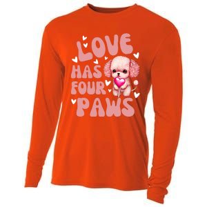 Poodle Valentine’s Day Love Has Four Paws Gift Cooling Performance Long Sleeve Crew