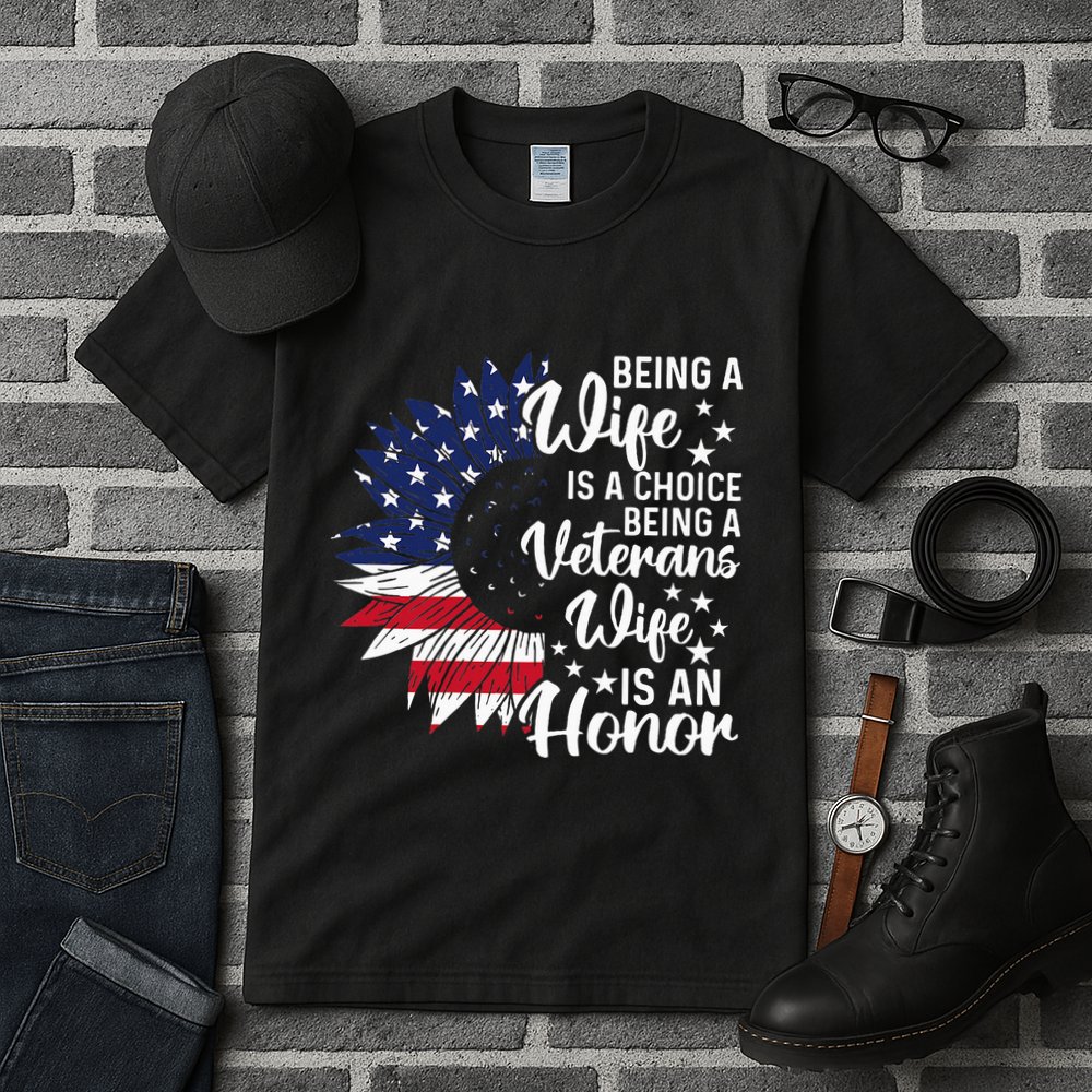 Patriotic Veterans Day Being A Veterans Wife Is An Honor Tall T-Shirt