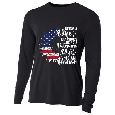 Patriotic Veterans Day Being A Veterans Wife Is An Honor Cooling Performance Long Sleeve Crew