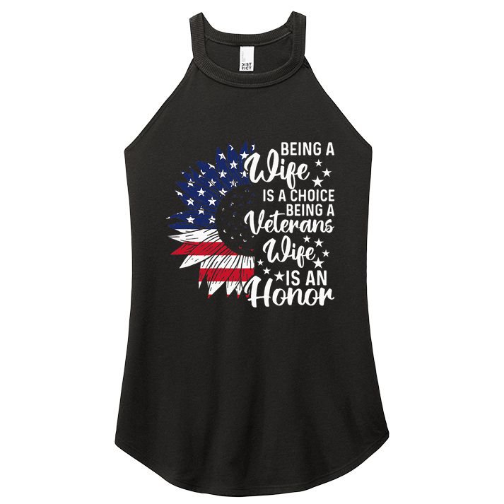 Patriotic Veterans Day Being A Veterans Wife Is An Honor Women's Perfect Tri Rocker Tank