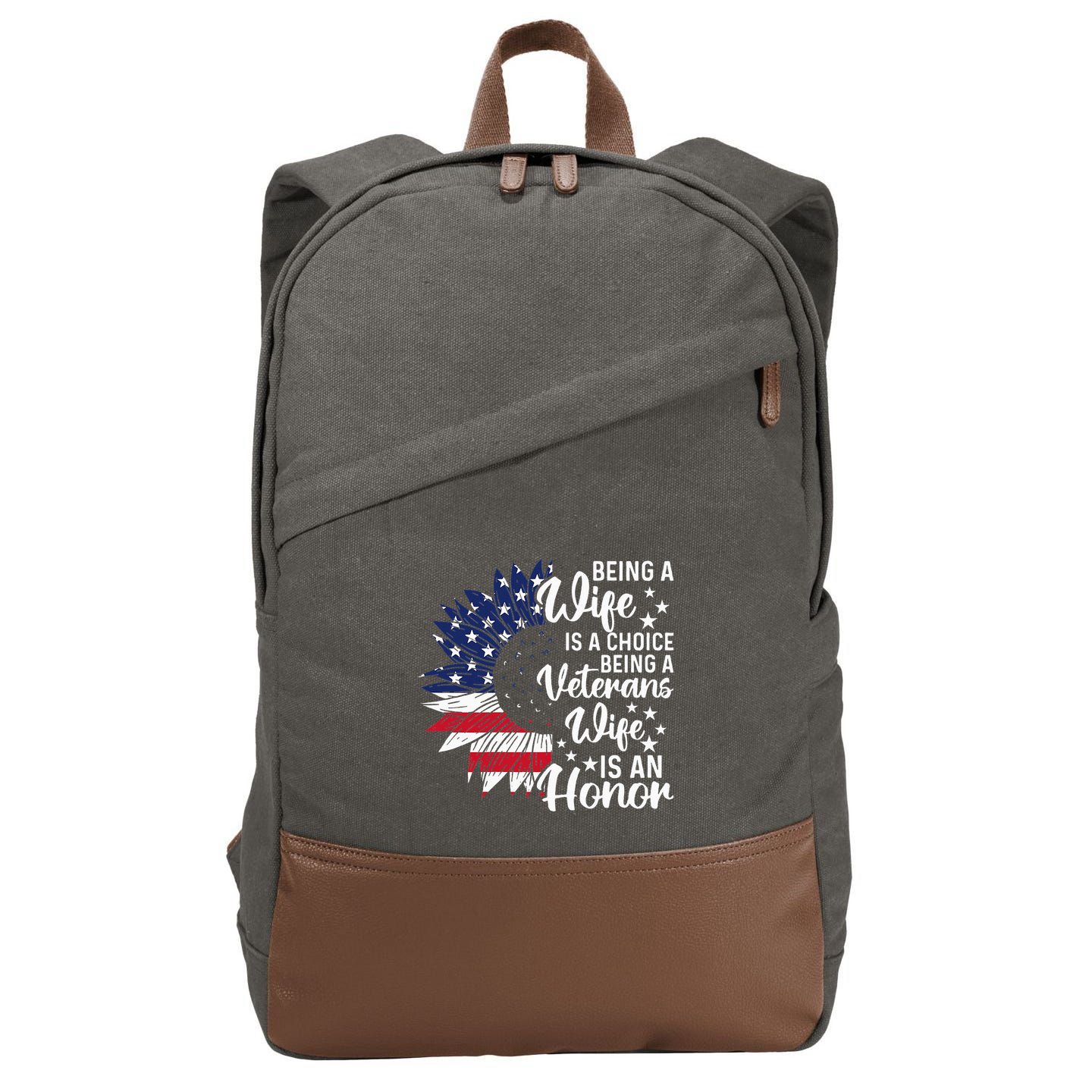 Patriotic Veterans Day Being A Veterans Wife Is An Honor Cotton Canvas Backpack