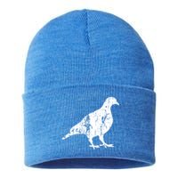 Pigeon Vintage Design Gift Pigeon Print Gift Sustainable Knit Beanie