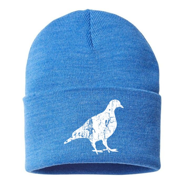 Pigeon Vintage Design Gift Pigeon Print Gift Sustainable Knit Beanie