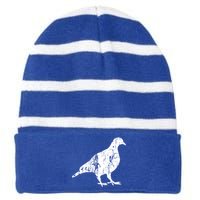 Pigeon Vintage Design Gift Pigeon Print Gift Striped Beanie with Solid Band