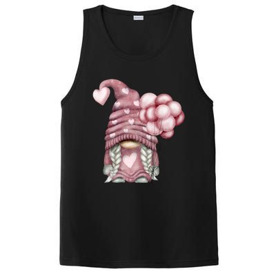 Pink Valentines Day Balloons With Cute Love Gnome Great Gift PosiCharge Competitor Tank