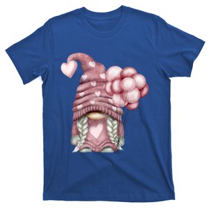 Pink Valentines Day Balloons With Cute Love Gnome Great Gift T-Shirt