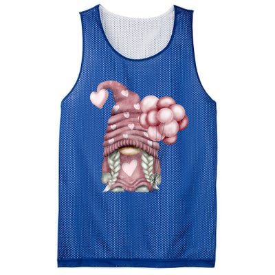 Pink Valentines Day Balloons With Cute Love Gnome Great Gift Mesh Reversible Basketball Jersey Tank