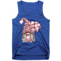 Pink Valentines Day Balloons With Cute Love Gnome Great Gift Tank Top