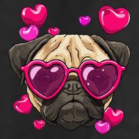 Pug Valentines Day Heart Pug Dog Lover Cool Comfort Performance Bucket Hat